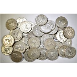 $10.00 FACE VALUE 90% SILVER U.S. QUARTERS