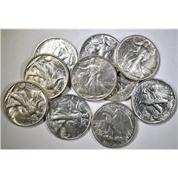 10-CH AU 1943 WALKING LIBERTY HALF DOLLARS