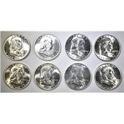 8-CH BU 1950-D FRANKLIN HALF DOLLARS