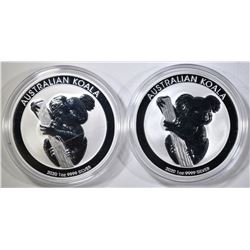 2-2020 ONE OUNCE SILVER AUSTRALIA KOALA COINS