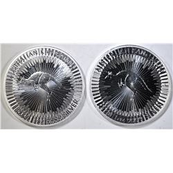 2-2020 ONE OUNCE SILVER AUSTRALIA KANGAROO COINS