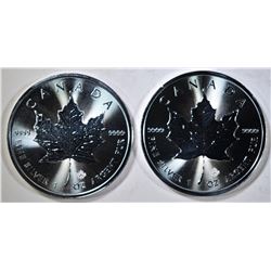 2-2020 ONE OUNCE SILVER CANADA MAPLE LEAF COINS