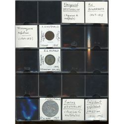 World Coinage Lot;  includes German Westphalia coinage.  Lot of approx  14 various issues.  Allemagn