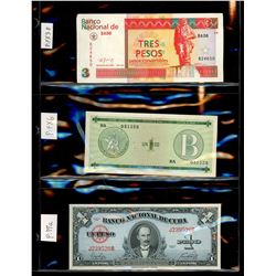 World Banknote Lot;  Lot of approx 8 notes from Cuba.  See images.