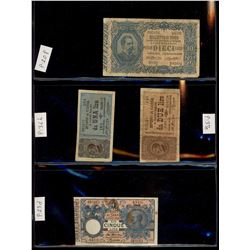 World Banknote Lot;  Lot of approx 30 notes from Italy.  See images.