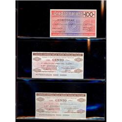 World Banknote Lot;  Lot of approx 11 note issues from Italy.  See images.