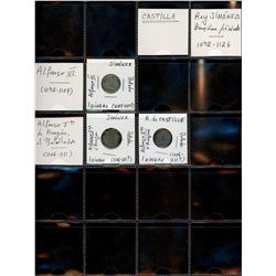 World Coinage Lot;  Lot of approx 41 early Spanish & Austrian issues.  Couronne de Castille 1085-193