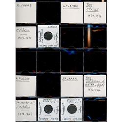 World Coinage Lot;   Lot of approx 14 various Spanish & Austrian issues.  Couronne de Navarre  1484-