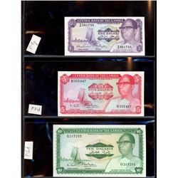 World Banknote Lot;  Lot of approx 16 notes from Gambia  and West Africa.  See images.