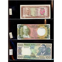 World Banknote Lot;  Lot of approx 25 various issues From Sierra Leone, France, Bahamas, Italy and m