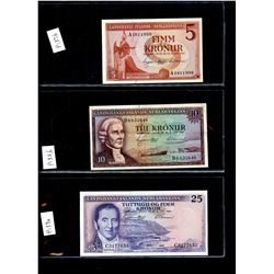 World Banknote Lot;  Lot of approx 16 notes from the Nordic regions.  See images.