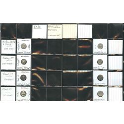 World Coinage Lot;  includes Ancient coins.  Lot of approx 43 various coins.  123 av.JC -634.