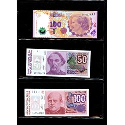 World Banknote Lot;  Lot of approx 45 notes Argentina.  See images.