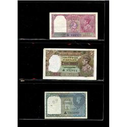 World Banknote Lot;  Lot of approx 6 notes from India .  See images.