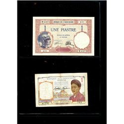 World Banknote Lot;  Lot of approx 23 notes Indo-China.  See images.