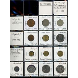World Coinage Lot;   Lot of approx 13 various issues from Seychelles      1939-2003