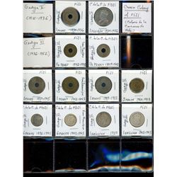 World Coinage Lot;   Lot of approx 52 various issues from Fiji.  Fiji-Wallis & Futuna- Nouv. Calédon