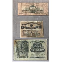 World Banknote Lot;  Lot of approx 10 notes Latvia.  See images.