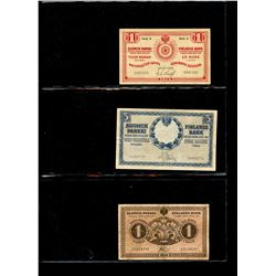 World Banknote Lot;  Lot of approx 8 notes Finland.  See images.