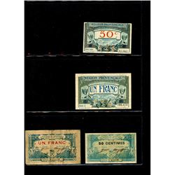 World Banknote Lot;  Lot of approx 18 notes France - Region Provencale issues.  See images.