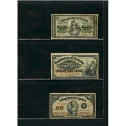 World Banknote Lot;  Lot of approx 21 notes from Canada.  Includes Dominion Shinplasters, Chartered