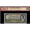 Image 1 : 1954 $20 BC-41b #ME9203459, BCS Choice About Uncirculated-55.  Rare and underrated prefix.  Designat