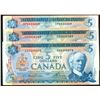 Image 1 : 1972 $5 BC-48a #CP4034009, BC48a Low Serial #CD0008289 & BC-48b #XA4294078.  Lot of 3 notes average 