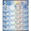 Image 1 : 2006 $5 BC-67a #AOF9927371-375.  Lot of 5 consecutive and original UNC.