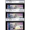 Image 1 : 2005 $10 BC-68a-i #FER9014001-003, CCGS Superb Gem uncirculated-66.  Lot of 3 consecutive notes.