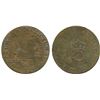 Image 1 : French Colonial;  C Crown stamped sous on Double Sol 1749 Birmingham issue, billon coinage for Ameri