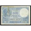 Image 1 : France;  1916 Dix (10) Francs -  Minervem VF with some crease stains.