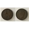 Image 1 : Great Britain;  1827 Half Penny - George IV.  Planchet peel and vertical line.  VF grade.