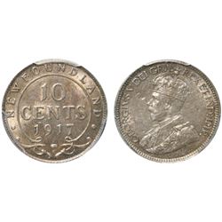 Nfld 1917C 10¢ PCGS Choice About Uncirculated-55.