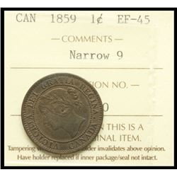 1859 1¢ Nar 9 ICCS Choice Extra-Fine-45.