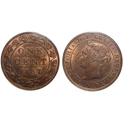 1887 1¢ ICCS Choice Mint State-64RD.  90% red with lustre.