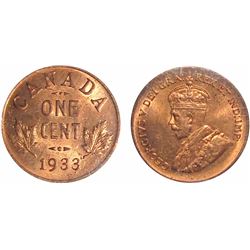 1933 1¢ ICCS Choice Mint State-64RD.  Super lustrous issue 100% red.