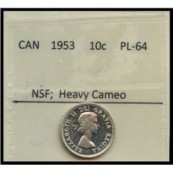 1953 10¢ NSF BU.  Bright Cameo finish.