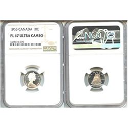 1965 10¢ NGC Proof-like-67 Ultra Cameo.