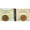 Image 1 : 1905 1¢ Choice Mint State-62 Lustrous Brown & 1918 Choice Mint State-63RB.  Lot of 2 ICCS graded coi
