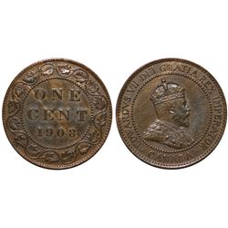 1908 1¢ UNC Lustrous Brown.