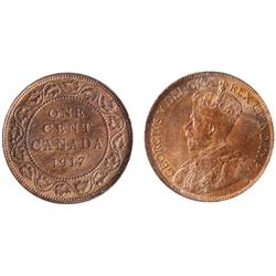 1917 1¢ ICCS Choice Mint State-64RD.  Lustrous example.