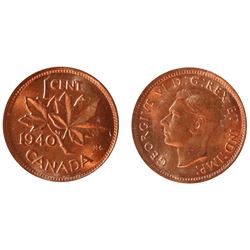 1940 1¢ ICCS Gem Mint State-65RD.  Gem 100% red issue.