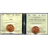 Image 1 : 1943 1¢ & 1949 A Off ICCS Choice Mint State-63RD.  Lot of 2 coins.