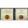 Image 1 : 1983 1¢ Far Bds Gem Mint State-65RD & 1997 ICCS Superb Gem Mint State-66RD.  Lot of 2 coins.