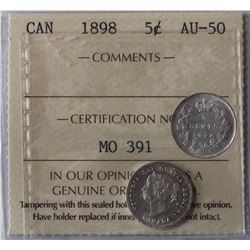 1898 5¢ ICCS About Uncirculated-50.