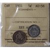 Image 1 : 1901 5¢ ICCS Choice About Uncirculated-58.