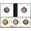 Image 1 : 1902 5¢(2), 1912, 1913 & 1920.  Lot of 5 coins all AU to MS with lustre and some nice tones.