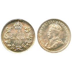 1913 5¢ ICCS Choice Mint State-64.  Lustrous white.