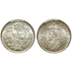 1914 5¢ PCGS Superb Gem Mint State-66.  Gem full lustrous white.