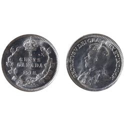 1918 5¢ ICCS Gem Mint State-65.  Gem lustrous white.